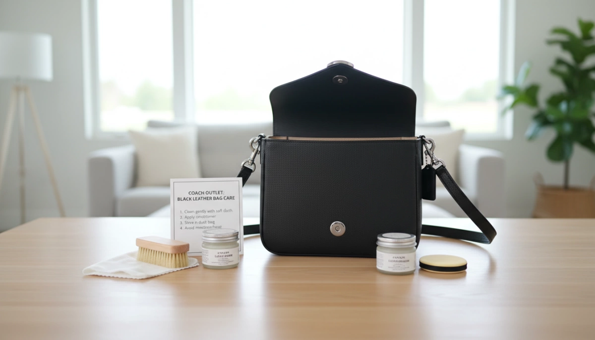 coach outlet black bag leather care tips