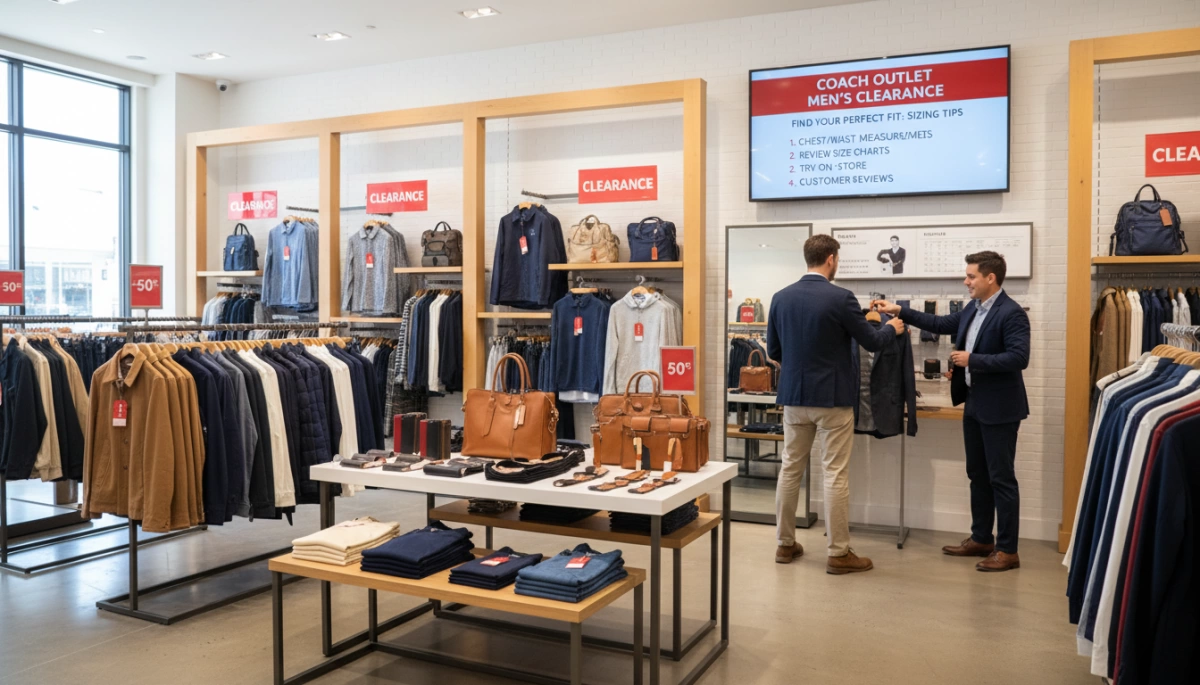 coach outlet men clearance and sizing tips